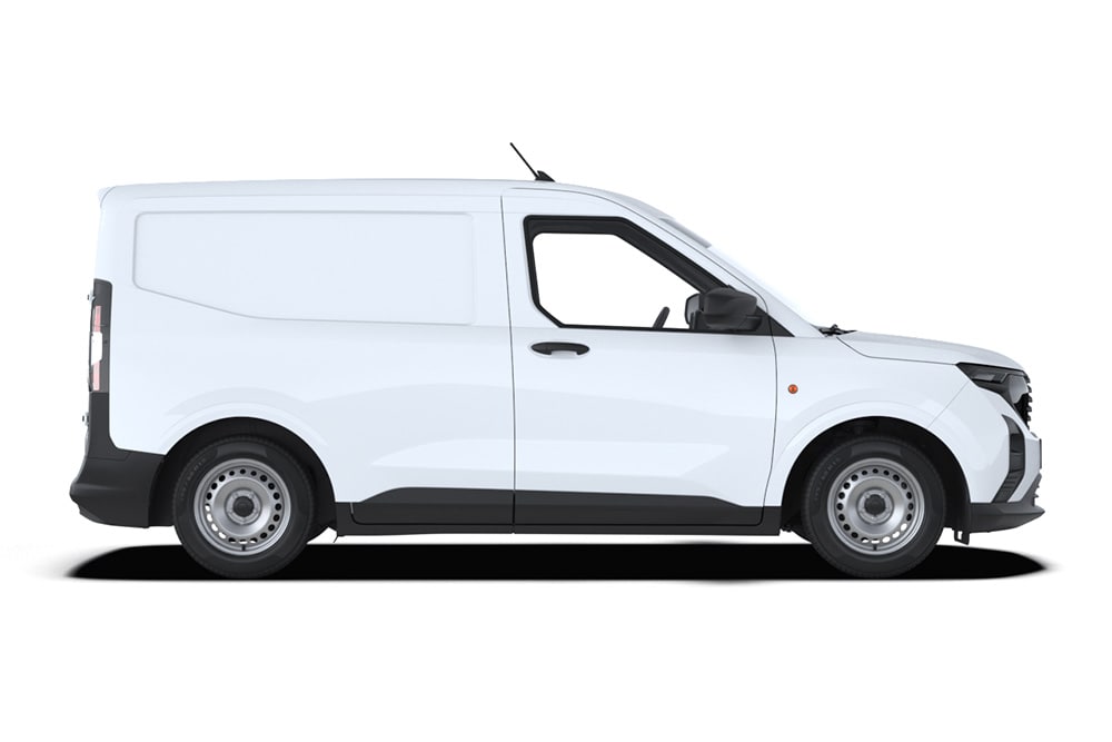 Ford Transit Courier Van w kolorze białym, widok z boku